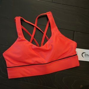 ZYIA Red Sweetheart Metallic Strappy Bra